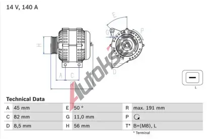 BOSCH Alterntor BO 0986042840, 0 986 042 840