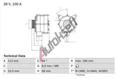 BOSCH Alternátor BO 0986043890, 0 986 043 890 BOSCH Alternátor BO 0986043890, 0 986 043 890