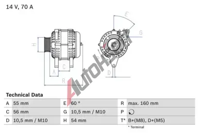 BOSCH Alterntor BO 0986044210, 0 986 044 210