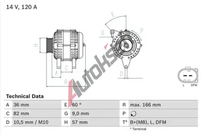 BOSCH Alterntor BO 0986044320, 0 986 044 320