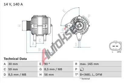 BOSCH Alterntor BO 0986044460, 0 986 044 460