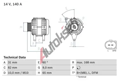 BOSCH Alterntor BO 0986044470, 0 986 044 470