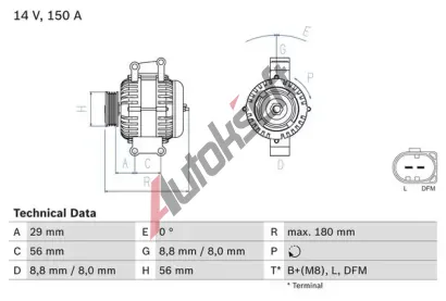 BOSCH Alternátor BO 0986044910, 0 986 044 910 BOSCH Alternátor BO 0986044910, 0 986 044 910