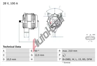 BOSCH Alterntor BO 0986045290, 0 986 045 290