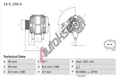 BOSCH Alterntor BO 0986045360, 0986045360