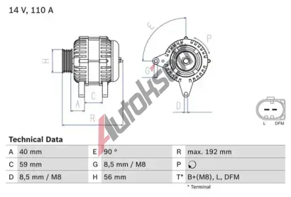 BOSCH Alterntor BO 0986045390, 0986045390