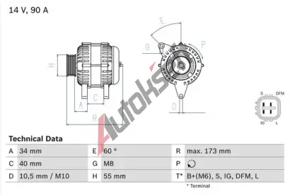 BOSCH Alterntor BO 0986046110, 0 986 046 110