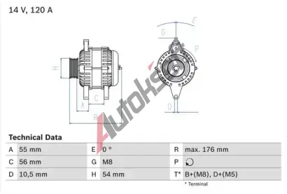 BOSCH Alterntor BO 0986046150, 0 986 046 150