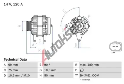 BOSCH Alterntor BO 0986046170, 0 986 046 170