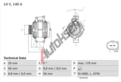 BOSCH Alterntor BO 0986046180, 0 986 046 180