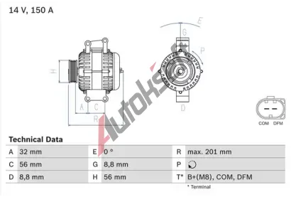 BOSCH Alterntor BO 0986046300, 0 986 046 300