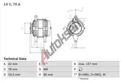 BOSCH Altern�tor BO 0986047200, 0 986 047 200