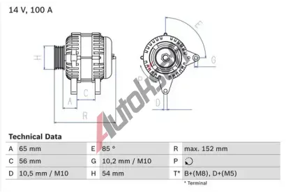 BOSCH Alterntor BO 0986047270, 0 986 047 270