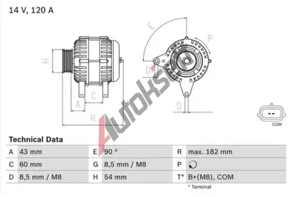 BOSCH Alterntor BO 0986047340, 0 986 047 340