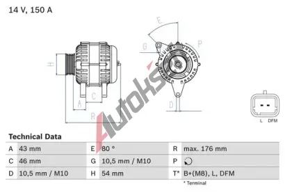 BOSCH Alterntor BO 0986047360, 0 986 047 360