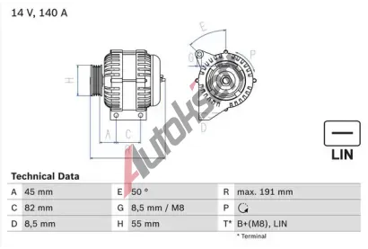 BOSCH Alterntor BO 0986047380, 0 986 047 380