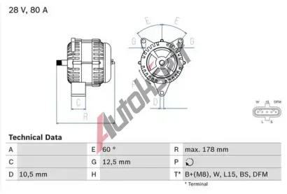 BOSCH Alterntor BO 0986047420, 0 986 047 420