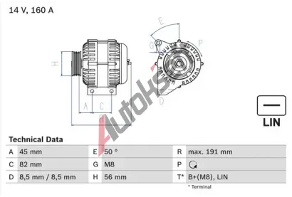 BOSCH Alterntor BO 0986047500, 0 986 047 500