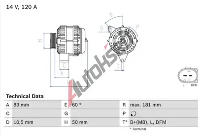 BOSCH Alterntor BO 0986047540, 0 986 047 540