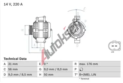 BOSCH Alterntor BO 0986047640, 0 986 047 640