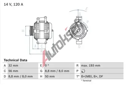 BOSCH Alterntor BO 0986047660, 0 986 047 660