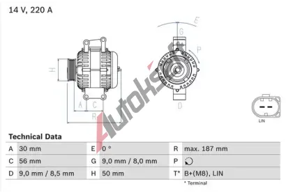 BOSCH Alterntor BO 0986047800, 0 986 047 800