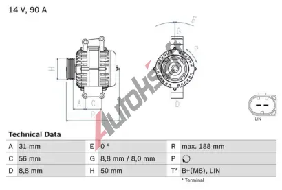 BOSCH Alterntor BO 0986047840, 0 986 047 840