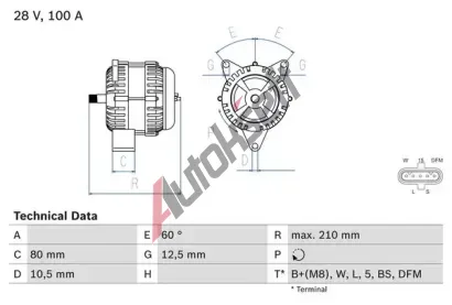 BOSCH Alterntor BO 0986048110, 0 986 048 110