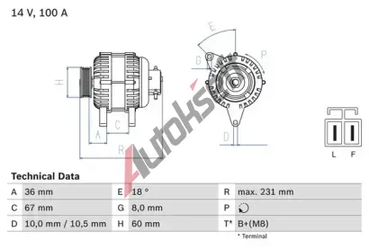 BOSCH Alterntor BO 0986048320, 0 986 048 320