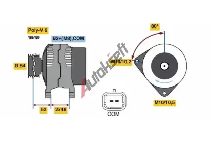 BOSCH Alternátor BO 0986048360, 0 986 048 360 BOSCH Alternátor BO 0986048360, 0 986 048 360