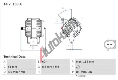 BOSCH Alterntor BO 0986048380, 0 986 048 380