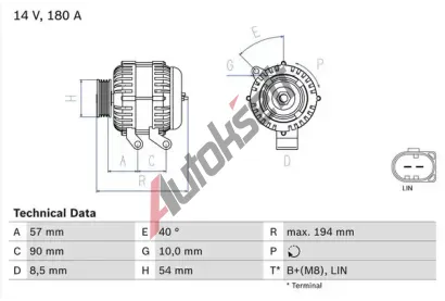 BOSCH Alterntor BO 0986048400, 0 986 048 400