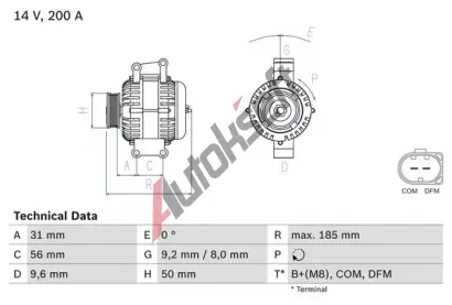 BOSCH Alterntor BO 0986048550, 0 986 048 550