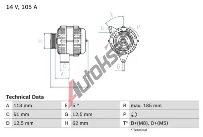 BOSCH Alterntor BO 0986048791, 0986048791