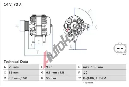 BOSCH Alterntor BO 0986048891, 0 986 048 891