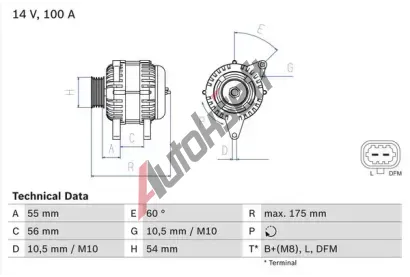 BOSCH Alterntor BO 0986049020, 0 986 049 020