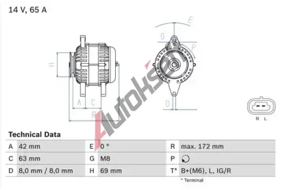 BOSCH Alterntor BO 0986049051, 0986049051