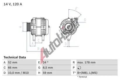 BOSCH Alterntor BO 0986049061, 0986049061