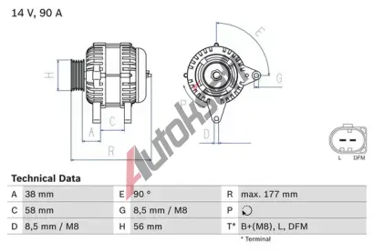 BOSCH Alterntor BO 0986049101, 0 986 049 101