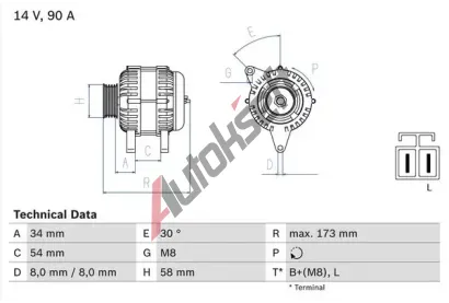 BOSCH Alterntor BO 0986049191, 0986049191