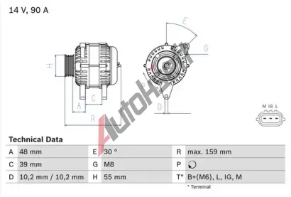 BOSCH Alterntor BO 0986049211, 0 986 049 211