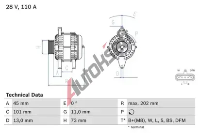 BOSCH Alterntor BO 0986049350, 0 986 049 350