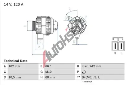 BOSCH Alterntor BO 0986049550, 0986049550