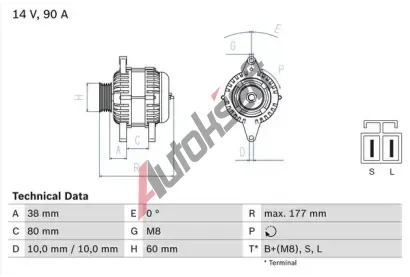 BOSCH Alterntor BO 0986049800, 0986049800
