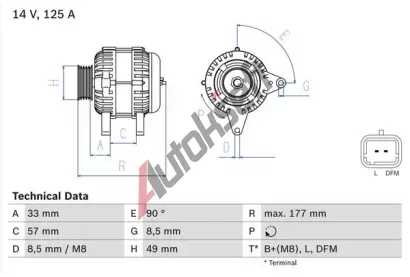 BOSCH Alterntor BO 0986080270, 0986080270