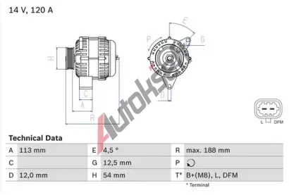 BOSCH Alterntor BO 0986080370, 0 986 080 370