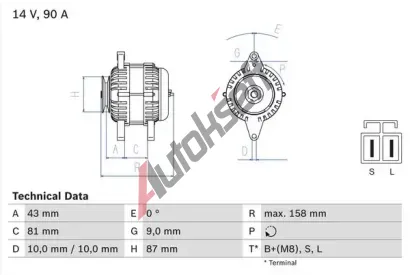 BOSCH Alterntor BO 0986080430, 0 986 080 430