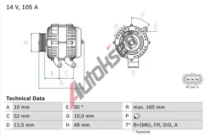 BOSCH Alterntor BO 0986080440, 0986080440