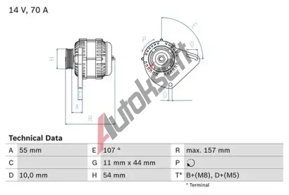 BOSCH Alterntor BO 0986080490, 0986080490