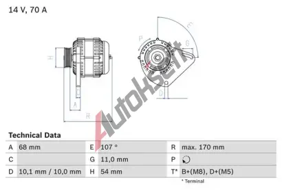 BOSCH Alterntor BO 0986080560, 0 986 080 560